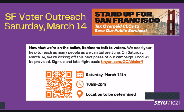 SF Voter Outreach Saturday, March 14