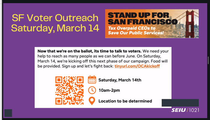 SF Voter Outreach Saturday, March 14